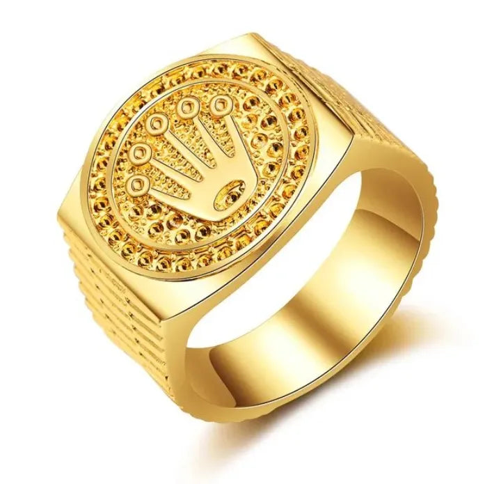 GOLDEN PLATED CROWN RING