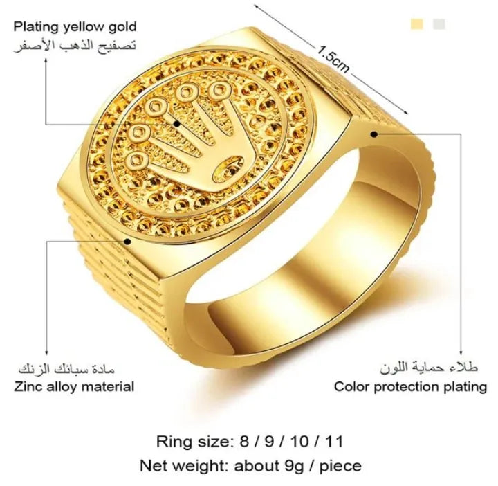 GOLDEN PLATED CROWN RING